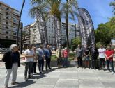 Una placa en la Plaza Circular conmemora el lugar donde se ubicaba el primer campo de ftbol del Real Murcia