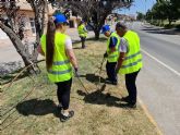 Alumnos del Programa de Mejora de la Empleabilidad 'Currélatelo' Puerto Lumbreras 2022 realizan sus prácticas en parques y zonas verdes del municipio