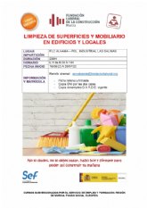 Curso gratuito de limpieza de superficies y mobiliario en edificios y locales
