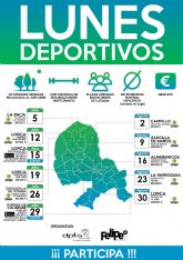 Los 'Lunes Deportivos' acercarn la actividad fsica y el deporte a los barrios y pedanas de Lorca durante este verano