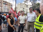 Gin�s Ruiz apoya las reivindicaciones de los trabajadores del transporte p�blico y denuncia el abandono del servicio en Murcia