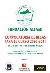 La Concejalía de Educación informa que la Fundación Alfami abre hasta el 30 de octubre el plazo para optar a sus becas de estudio