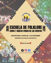 Abiertas las inscripciones para el curso de Escuela de Folklore de Coros y Danzas Virgen de las Huertas