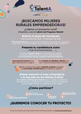 El Programa TalentA abre el plazo de presentacin de candidaturas para proyectos de mujeres rurales