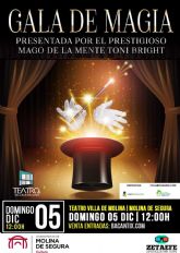 El mago de la mente Toni Bright presenta la GALA DE MAGIA el domingo 5 de diciembre en el Teatro Villa de Molina