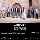 Cantoría realiza un ensayo abierto en El Berro este sábado 4 de febrero