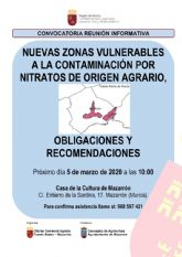 Los agricultores podrán informarse de las nuevas zonas vulnerables a la contaminación por nitratos