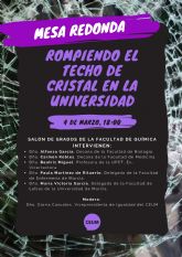 El Consejo de Estudiantes de la UMU organiza la mesa redonda 'Rompiendo el techo de cristal en la Universidad'