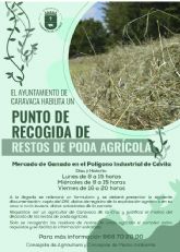 El Ayuntamiento de Caravaca habilita un punto para el depósito de restos de podas agrícolas con el fin de colaborar con los agricultores en la correcta gestión de los mismos