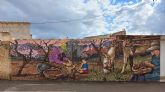 El alcalde de Lorca visita el mural identitario de Las Terrenas perteneciente al programa ´El Arte de Vivir en Pedanías´