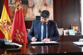 López Miras firma la convocatoria de elecciones a la Asamblea Regional de Murcia