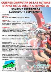 El Club Ciclista Puerto Lumbreras organiza un viaje para disfrutar de las últimas etapas de la Vuelta Ciclista a España 2022
