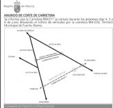 La carretera RM-E11, que comunica El Paretón y varias pedanías de Fuente Álamo, permanecerá cortada del 4 al 6 de junio