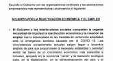Gobierno y agentes sociales firman el Acuerdo por la Reactivacin Econmica y el Empleo