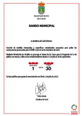 Ceutí prorroga las ayudas al sector hostelero con la exención de tasas para las terrazas hasta el 30 de septiembre