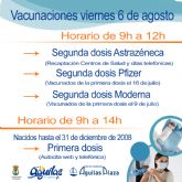 Este viernes se pondr la primera dosis a mayores de 12 años en el CC guilas Plaza