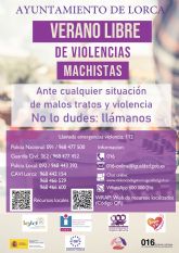 El Ayuntamiento de Lorca se suma a la campaña 'Verano libre de violencia machista' de la Delegación del Gobierno contra la Violencia de Género y la Federación Española de Municipios y Provincias