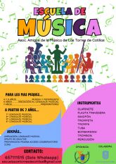 La Escuela de Msica de Las Torres de Cotillas abre matrcula para el curso 2025-26