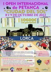 El I Open Internacional de Petanca 'Ciudad del Sol' tendr lugar los das 8 y 9 de octubre y se incorpora como novedad a los Juegos Deportivos del Guadalentn