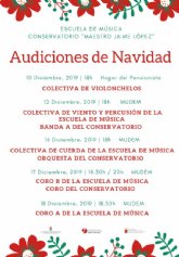 La Escuela Municipal y el Conservatorio Profesional de Msica Maestro Jaime Lpez de Molina ofrecen actividades de Navidad