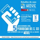 La periodista Carmela Ros, experta en redes sociales, imparte una conferencia en la Universidad de Murcia