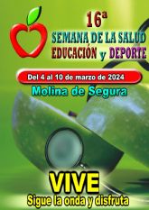 La 16ª Semana de la Salud, Educación y Deporte de Molina de Segura se celebra del 4 al 10 de marzo bajo el lema VIVE, sigue la onda y disfruta