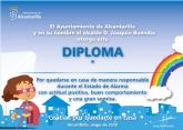 El Ayuntamiento diseña diplomas para reconocer la buena actitud de los niños durante el confinamiento