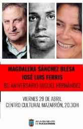 Magdalena Sánchez Blesa y José Luis Ferris, homenaje a Miguel Hernández