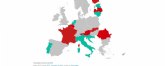 El RACE publica un mapa con el estado de las fronteras de los diferentes países europeos