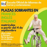 Desde hoy y hasta el 16 de octubre está abierto el plazo de matriculación de plazas sobrantes en la extensión de la Escuela Oficial de Idiomas de Totana