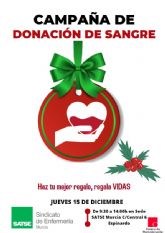 SATSE Murcia anima a donar sangre estas Navidades