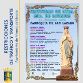 Restricciones de tr�fico durante la procesi�n de Las Antorchas de Nuestra Se�ora de Lourdes