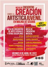 Las mesas de encuentro sobre la Creacin Artstica Juvenil en Molina de Segura se celebran el viernes 8 de abril en el Auditorio Virginia Martnez Fernndez
