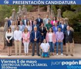 Juan Pag�n presenta esta tarde su candidatura de gobierno para las elecciones municipales del pr�ximo 28 de mayo: una garant�a para Totana