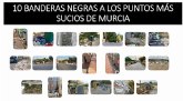 Mapa de 10 banderas negras con los barrios, calles y plazas ms sucios de Murcia