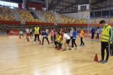 380 alevines juegan al atletismo en el Palacio de Deportes de Cartagena