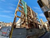 El Ayuntamiento de Lorca informa del inicio de los trabajos de revisión y reposición de los apeos de la fachada del inmueble que albergará el Palacio de Justicia