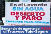 PSOE y Ciudadanos de Las Torres de Cotillas no apoyan la defensa del Trasvase Tajo Segura llevada a Pleno por el PP