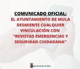 El Ayuntamiento de Mula desmiente cualquier vinculación con “Revistas Emergencias y Seguridad Ciudadana”