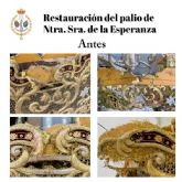 El palio de la Esperanza de Alcalá del Río recupera su esplendor tres décadas después