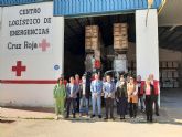 El consejero de Transparencia, Seguridad y Emergencias visita el almacén logístico de Cruz Roja
