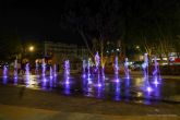 Iluminacin por el Da de la Matrona de la nueva fuente de la plaza Juan XXIII