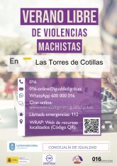 Las Torres de Cotillas se suma a la campaña por un verano libre de violencia machista