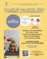 La 'cookiemanía' llega a Las Torres de Cotillas con un taller gratuito para jóvenes de elaboración de galletas La 'cookiemanía' llega a Las Torres de Cotillas con un taller gratuito para jóvenes de elaboración de galletas