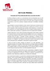 Valoraci�n del Pleno Ordinario del 30 de noviembre de 2021. IU-verdes Alhama de Murcia