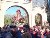 Cerca de 10.000 personas participan en la jornada de romera de Santa Eulalia de Mrida, Patrona de Totana, que regresa a su santuario en Sierra Espuña