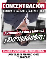 Concentracin contra el racismo y la xenofobia en Molina de Segura: exigen el cese del teniente de alcalde de Vox