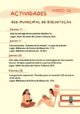 Consulta aquí las actividades de la red municipal de bibliotecas del municipio de Mazarrón durante el mes de marzo
