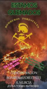 Los bomberos forestales re inician sus movilizaciones en la Regin de Murcia
