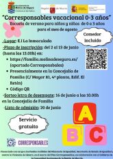 La Concejala de Familia pone en marcha este prximo verano los servicios de conciliacin Corresponsables vacacional 0-3 anos, Corresponsables Concilia Verano y Concilia Incluye